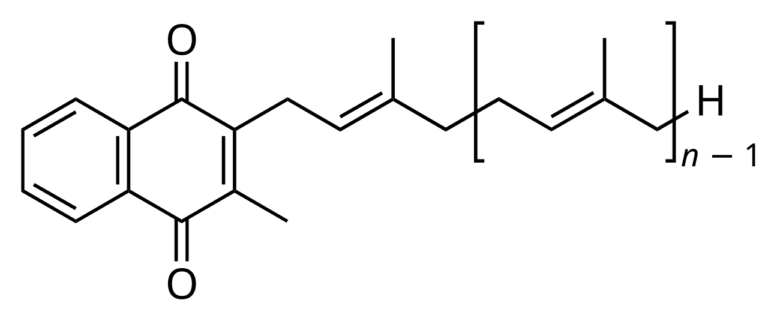 Structure chimique de la vitamine K2 (ménaquinones)