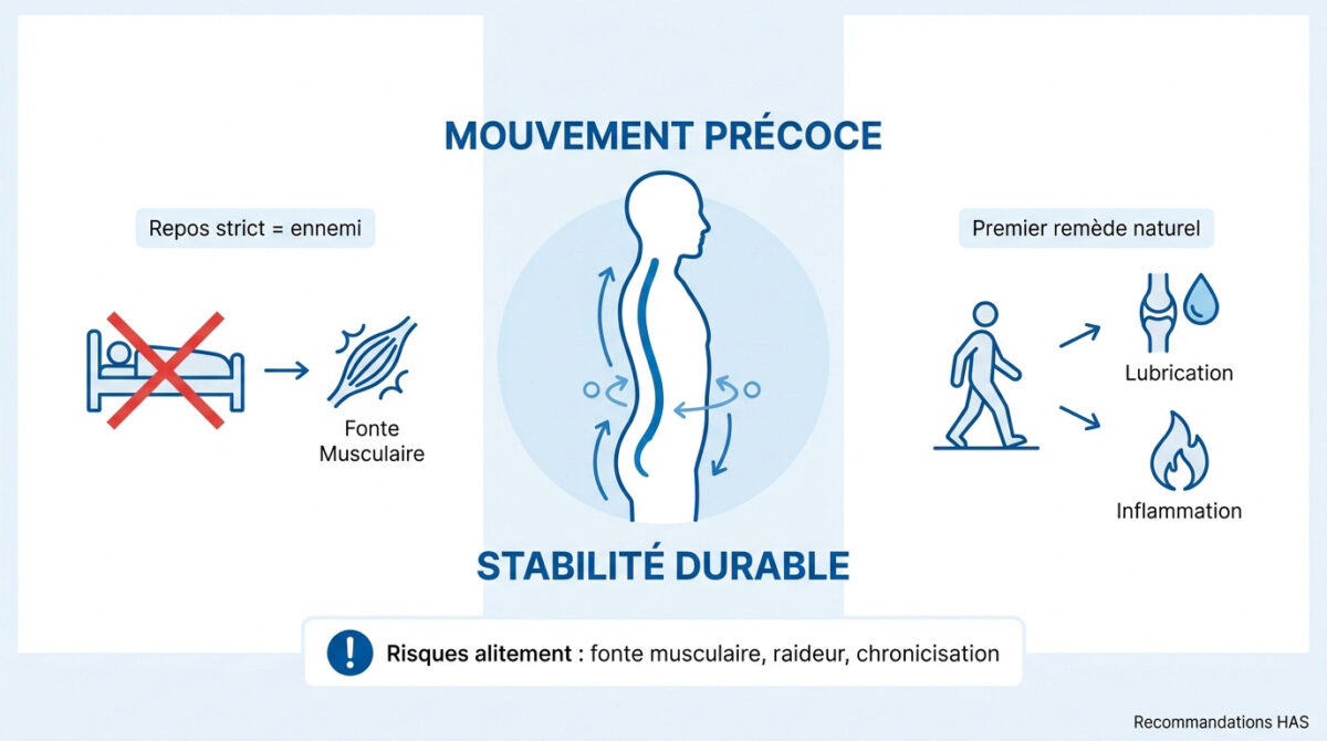 Exercice de mobilité douce pour prévenir la récidive du lumbago